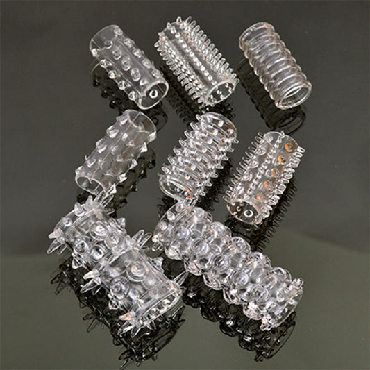 6PCS Penis Extender Erection Condoms Reusable Penis Sleeve Dick Enlargement Sex Toys Cock Ring for Men Delayed Ejaculation Toys