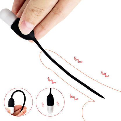 7 โหมด Urethral Vibrator Horse Eye Stick Catheter ปลั๊กอวัยวะเพศชาย ของเล่นทางเพศสำหรับผู้ชาย Vibrating Urethral Plug Dilator ใส่อวัยวะเพศชาย