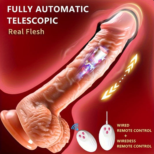 Thrusting Dildo Vibrator For Women. 3 In 1 Realistic Vibrating Dildo With 3 Insertion And 6 Vibration Modes. Remote Control Sex Toy For Female Sexual Pleasure. Adult Toys Female Adult