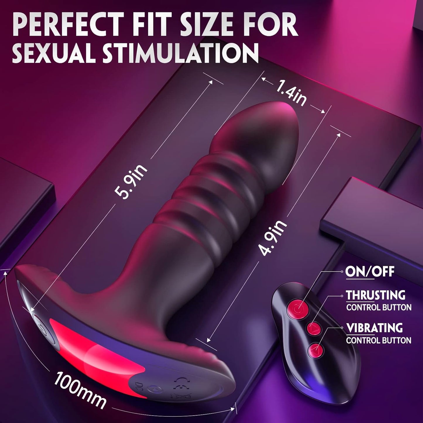 Anal Plug Vibrator พร้อมแอปควบคุม อุปกรณ์ช่วยกระตุ้นความต้องการทางเพศสำหรับผู้ชายและผู้หญิง - เครื่องนวดต่อมลูกหมากพร้อมโหมดการสั่น 7 แบบ อุปกรณ์ช่วยกระตุ้นก้นสำหรับผู้ชายและผู้หญิง (สีดำ)