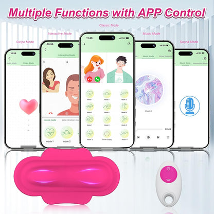 กางเกงในแบบสวมใส่ APP รีโมทควบคุมเครื่องสั่นสำหรับผู้หญิงหรือคู่รัก ของเล่นทางเพศสำหรับผู้ใหญ่ เครื่องสั่นรูปไข่ผีเสื้อขนาดเล็กสำหรับกระตุ้นคลิตอริส ของเล่นรูปกุหลาบ เครื่องกระตุ้นจุด G และช่องคลอดพร้อมเครื่องเลียลิ้นจำลอง