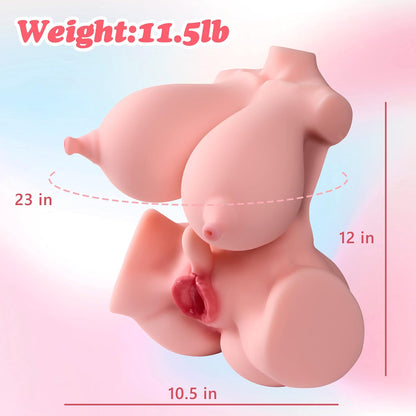 Zonbik ตุ๊กตายางผู้ใหญ่สมจริง 11 ปอนด์สำหรับผู้ชาย 3-in-1 อุปกรณ์ช่วยสำเร็จความใคร่รูปผีเสื้อสุดวิเศษ ตุ๊กตายางผู้หญิงสำหรับผู้ชาย ลำตัวสมจริง 3 มิติพร้อมช่องคลอด ก้นและหน้าอก ของเล่นสำเร็จความใคร่สำหรับผู้ชาย วัสดุ TPE