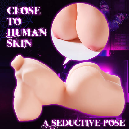 หุ่นเซ็กส์ 3-in-1 แบบลำตัว ช่องคลอดเทียม ก้นเทียมสำหรับผู้ชาย ขนาด 1.9 ปอนด์ หุ่นเซ็กส์พร้อมหน้าอกใหญ่ อุปกรณ์ช่วยสำเร็จความใคร่สำหรับผู้ชาย ช่องคลอดเสมือนจริง ของเล่นทางเพศสำหรับผู้ใหญ่ สำหรับการสำเร็จความใคร่ของเลสเบี้ยน