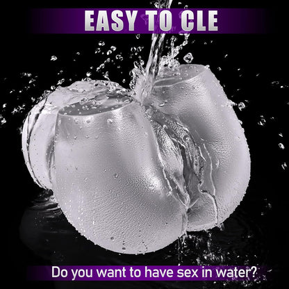 Male Masturbators Sex Toy - อุปกรณ์ช่วยสำเร็จความใคร่ชาย ตุ๊กตายางใสสำหรับช่วยสอดใส่ มีช่องคลอดและทวารหนักแบบบริสุทธิ์ ช่องคลอดจำลองขนาดเล็กกระทัดรัด มี 2 รู อุปกรณ์ช่วยสำเร็จความใคร่ชายและของเล่นผู้ใหญ่ 5.5 ปอนด์