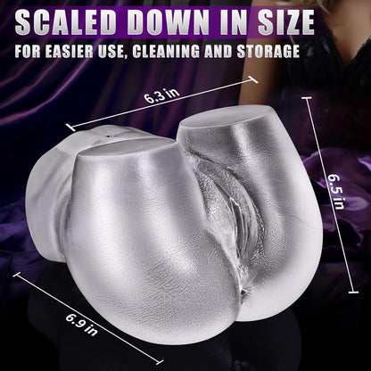 Male Masturbators Sex Toy - อุปกรณ์ช่วยสำเร็จความใคร่ชาย ตุ๊กตายางใสสำหรับช่วยสอดใส่ มีช่องคลอดและทวารหนักแบบบริสุทธิ์ ช่องคลอดจำลองขนาดเล็กกระทัดรัด มี 2 รู อุปกรณ์ช่วยสำเร็จความใคร่ชายและของเล่นผู้ใหญ่ 5.5 ปอนด์