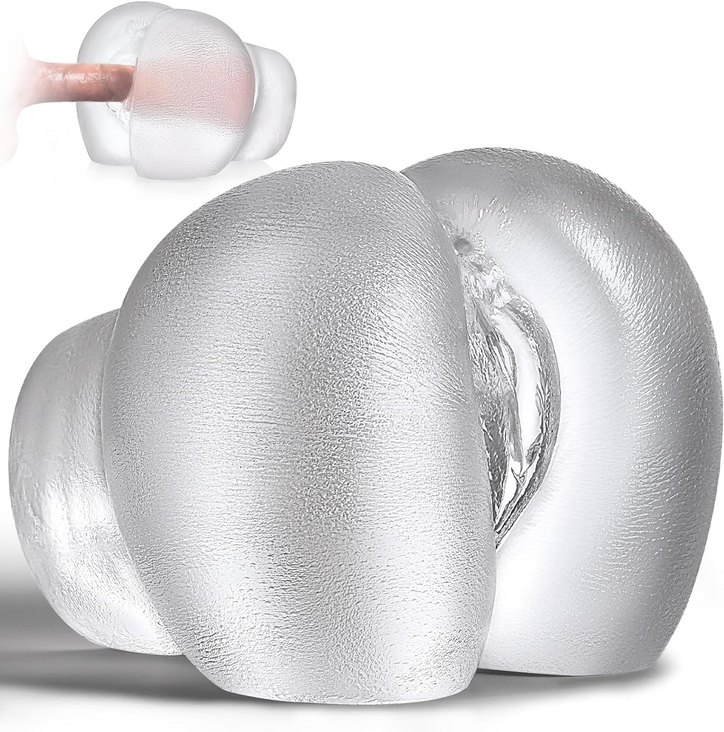 Male Masturbators Sex Toy - อุปกรณ์ช่วยสำเร็จความใคร่ชาย ตุ๊กตายางใสสำหรับช่วยสอดใส่ มีช่องคลอดและทวารหนักแบบบริสุทธิ์ ช่องคลอดจำลองขนาดเล็กกระทัดรัด มี 2 รู อุปกรณ์ช่วยสำเร็จความใคร่ชายและของเล่นผู้ใหญ่ 5.5 ปอนด์