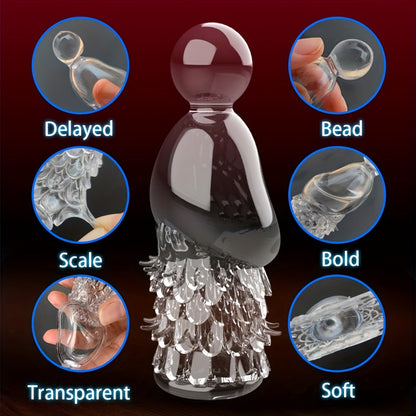 Men's Wolf Teeth Penis Sleeve Penis Cover Add More Fun And Excitement For Men Women Couples Adult Erotic Supplies Penis Ring