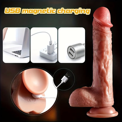 ดิลโด้ซิลิโคนเหลวขนาด 9.1 นิ้วสวยงาม พร้อมรีโมท. ชาร์จด้วย USB. หลายโหมด. เหมาะสำหรับชายและหญิง. ให้ความรู้สึกสมจริง