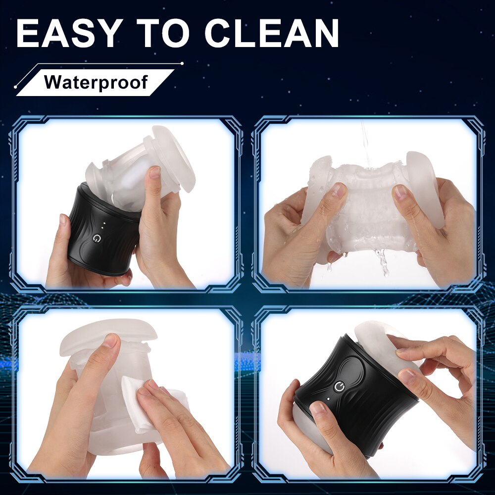 Male Organ Massage Masturbators For Men Open Male Masturbators Cup 3D Tunnel Pocket Pussy Stroker 10 Vibration Modes