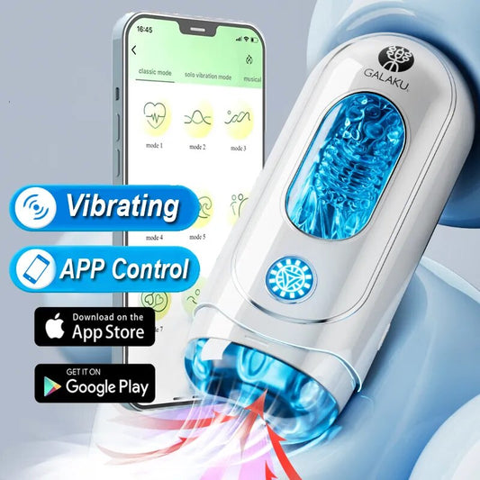 APP Automatic Control Male Masturbator Cup Blowjob Sex Toys Vagina Masturbation Vibrating Pussy Exerciser Cock Delay Ejaculation