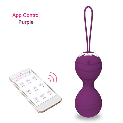 APP รีโมทควบคุมไข่สั่นแบบมีเชือกรูด รูปแบบลายเส้น อุปกรณ์สั่นสำหรับกระชับช่องคลอด อุปกรณ์สำเร็จความใคร่ ไวเบรเตอร์ ของเล่นทางเพศสำหรับผู้หญิง
