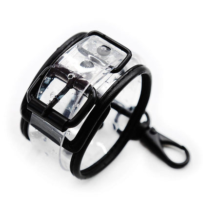 กุญแจมือข้อเท้าปกคอโซ่พันธนาการ BDSM แบบปรับได้โปร่งใส PVC ของเล่นทางเพศสำหรับคู่รัก