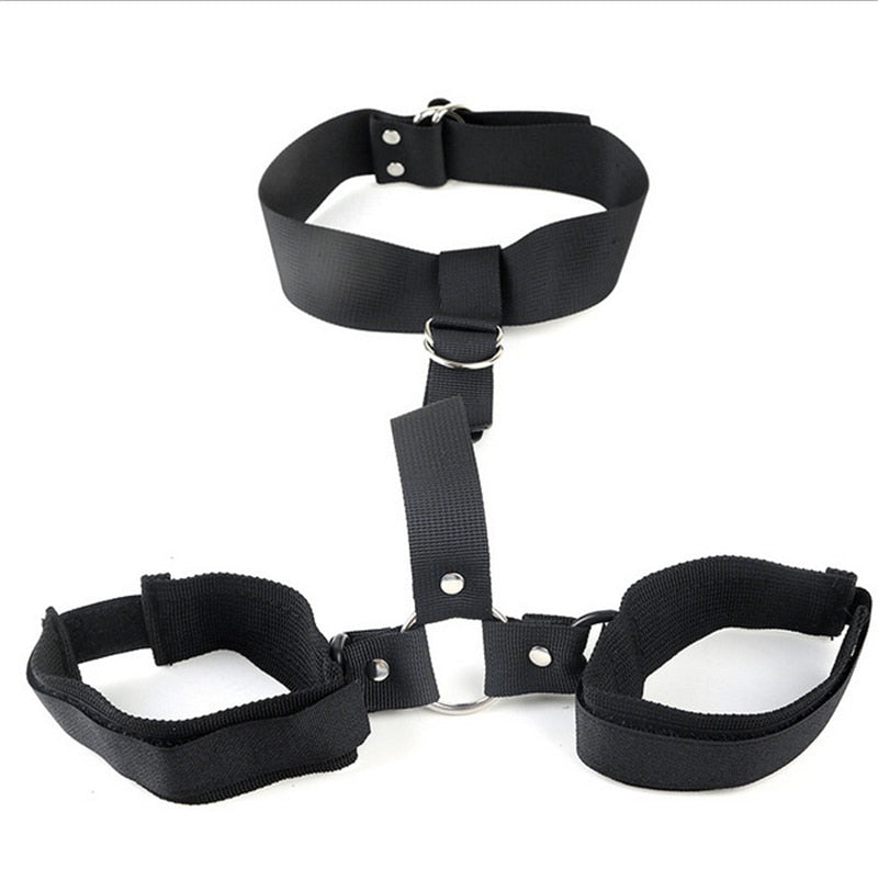 เกมสำหรับผู้ใหญ่ ของเล่นทางเพศทาสสำหรับผู้หญิง BDSM อุปกรณ์รัดพันธนาการ กุญแจมือแบบปรับได้ สายรัดข้อเท้าไนลอน ผลิตภัณฑ์สำหรับคู่รัก