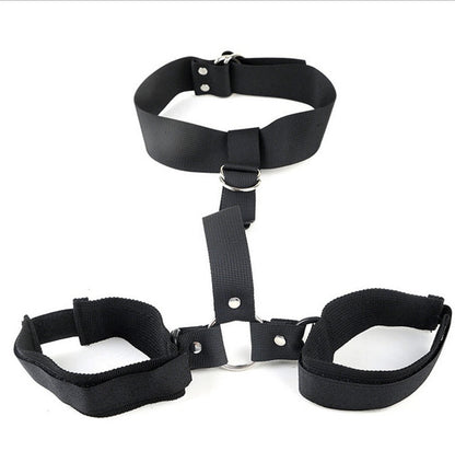 เกมสำหรับผู้ใหญ่ ของเล่นทางเพศทาสสำหรับผู้หญิง BDSM อุปกรณ์รัดพันธนาการ กุญแจมือแบบปรับได้ สายรัดข้อเท้าไนลอน ผลิตภัณฑ์สำหรับคู่รัก