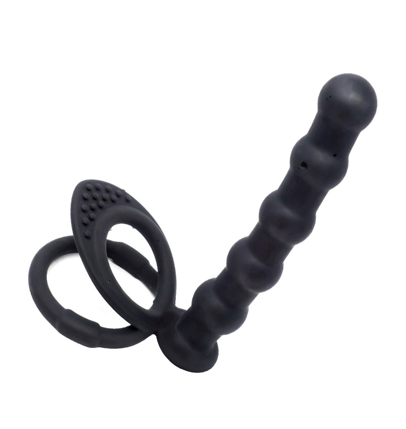 อุปกรณ์ช่วยทางเพศสุดเซ็กซี่สำหรับผู้ใหญ่ สำหรับผู้หญิง คู่รัก BDSM จุกเสียบก้นทางทวารหนัก ปลอกหุ้มองคชาตสองชั้นแบบรัด อุปกรณ์สั่น G-Spot ของเล่นอีโรติก