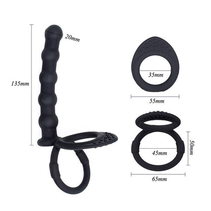 อุปกรณ์ช่วยทางเพศสุดเซ็กซี่สำหรับผู้ใหญ่ สำหรับผู้หญิง คู่รัก BDSM จุกเสียบก้นทางทวารหนัก ปลอกหุ้มองคชาตสองชั้นแบบรัด อุปกรณ์สั่น G-Spot ของเล่นอีโรติก
