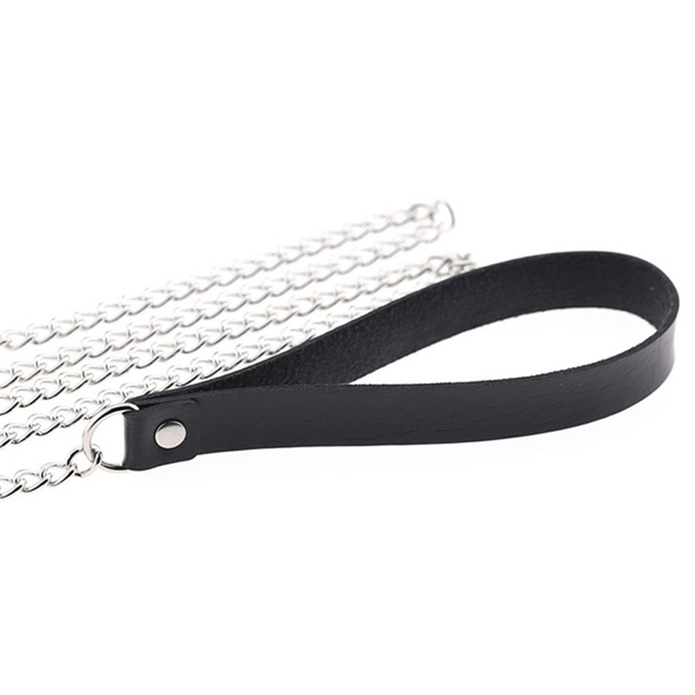 ของเล่นทางเพศสำหรับผู้ใหญ่ ปลอกคอหนังเทียมแนวอีโรติก BDSM ปลอกคอติดหมุด เชือกจูง อุปกรณ์พันธนาการ ของเล่นทางเพศสำหรับคู่รัก