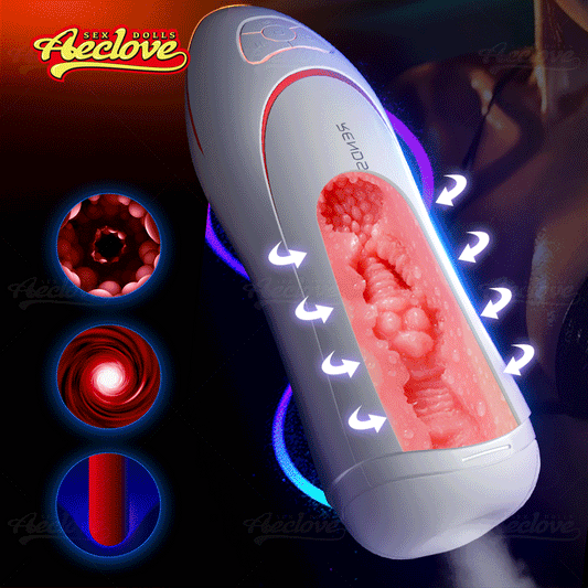 Aeclove เครื่องช่วยตัวเองแบบอัตโนมัติ ถ้วยช่วยตัวเองสำหรับผู้ชาย Homme Masturbator ช่องคลอดเทียม TPE สมจริง ของเล่นทางเพศสำหรับผู้ชาย