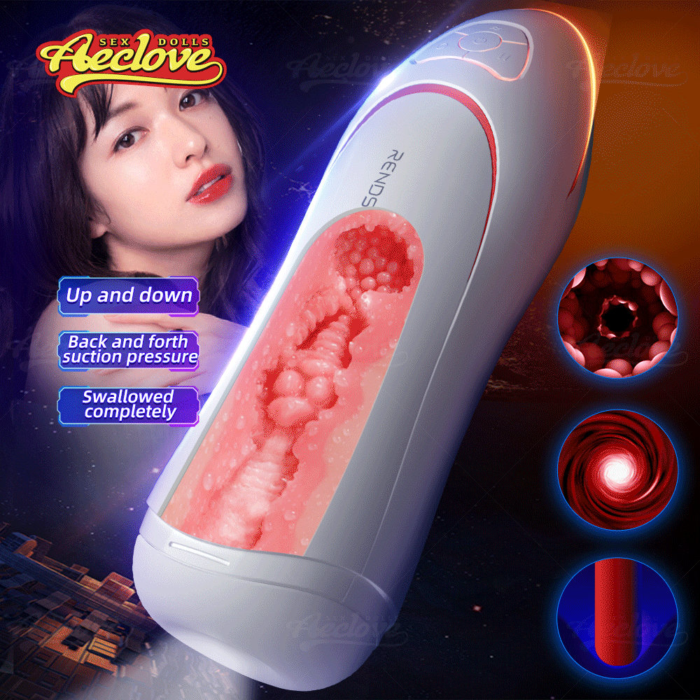 Aeclove เครื่องช่วยตัวเองแบบอัตโนมัติ ถ้วยช่วยตัวเองสำหรับผู้ชาย Homme Masturbator ช่องคลอดเทียม TPE สมจริง ของเล่นทางเพศสำหรับผู้ชาย