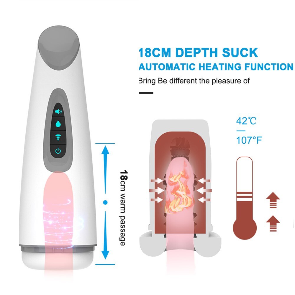 Air-heating Masturbator สำหรับผู้ชาย, อุปกรณ์สำเร็จความใคร่อัตโนมัติด้วยระบบสุญญากาศ, ของเล่นเซ็กส์กระตุ้นอารมณ์, ออรัลคัพสำหรับอมควย, ถ้วยสำเร็จความใคร่สำหรับผู้ชาย, อุปกรณ์ช่วยตัวเองสำหรับผู้หญิงสำหรับผู้ชาย