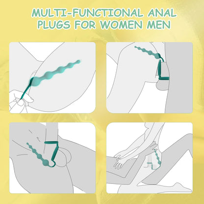 Anal Beads Butt Plug with Penis Cock Rings Men Prostate Massager Anal Plug Bullet G Spot Stimulor Adult Sex Toys for Women