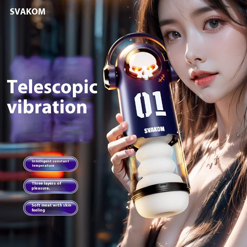 เครื่องช่วยสำเร็จความใคร่อัตโนมัติแบบยืดหดได้ ทรงพลัง ดันกระแทกด้วยความเร็วสูง เครื่องช่วยสำเร็จความใคร่ชาย ถ้วยของเล่นเซ็กซ์สำหรับผู้ชาย ถ้วยเครื่องบิน