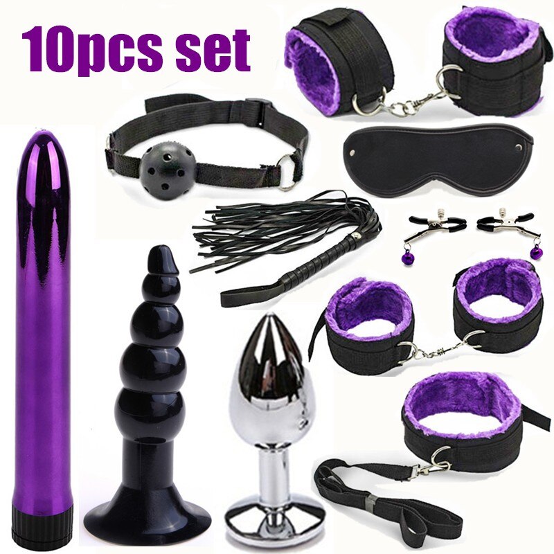 ชุดของเล่นอีโรติก BDSM ของเล่นเซ็กซี่ เกมสำหรับผู้ใหญ่ อุปกรณ์พันธนาการทางเพศ กุญแจมือ ที่หนีบหัวนม แส้ ปลอกคอ ของเล่นทางเพศสำหรับคู่รัก