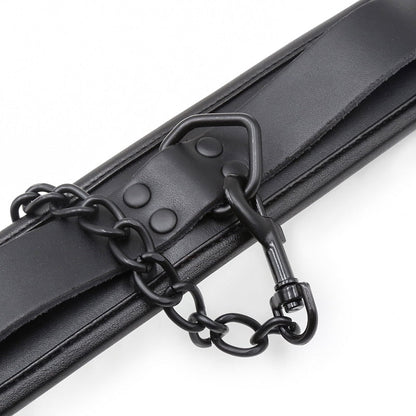ปลอกคอ BDSM แบบมีโซ่เหล็กและหนังแท้สำหรับผู้หญิง ของเล่นทางเพศสำหรับคู่รัก อุปกรณ์รัดตรึงทางเพศ