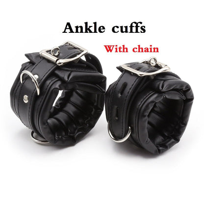 BDSM อุปกรณ์บอนเดจ สเปรดเดอร์บาร์สเตนเลสแบบถอดได้ กุญแจมือสำหรับทาส โซ่ข้อเท้า อุปกรณ์ตรึงขา SM คอสเพลย์ ของเล่นทางเพศสำหรับคู่รัก