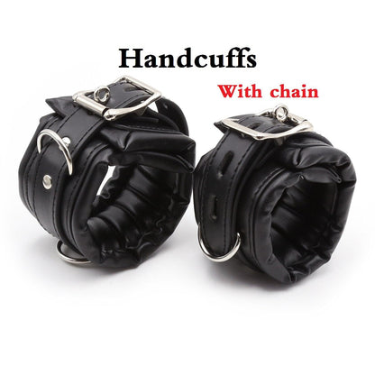 BDSM อุปกรณ์บอนเดจ สเปรดเดอร์บาร์สเตนเลสแบบถอดได้ กุญแจมือสำหรับทาส โซ่ข้อเท้า อุปกรณ์ตรึงขา SM คอสเพลย์ ของเล่นทางเพศสำหรับคู่รัก