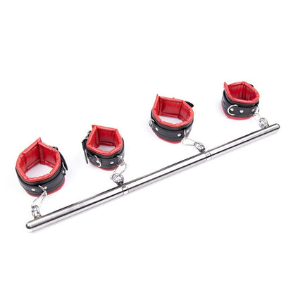 BDSM อุปกรณ์บอนเดจ สเปรดเดอร์บาร์สเตนเลสแบบถอดได้ กุญแจมือสำหรับทาส โซ่ข้อเท้า อุปกรณ์ตรึงขา SM คอสเพลย์ ของเล่นทางเพศสำหรับคู่รัก