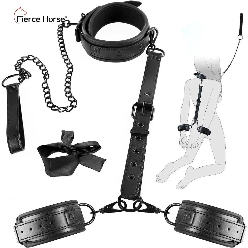 ชุด BDSM เกมเร้าอารมณ์สำหรับผู้ใหญ่ อุปกรณ์พันธนาการ 6 แบบ กุญแจมือสำหรับพันธนาการ ของเล่นคู่รักทาส อุปกรณ์ช่วยสร้างความสุขทางเพศ ชุดอุปกรณ์สำหรับเล่นเกม