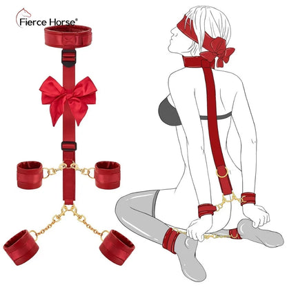 ชุด BDSM เกมเร้าอารมณ์สำหรับผู้ใหญ่ อุปกรณ์พันธนาการ 6 แบบ กุญแจมือสำหรับพันธนาการ ของเล่นคู่รักทาส อุปกรณ์ช่วยสร้างความสุขทางเพศ ชุดอุปกรณ์สำหรับเล่นเกม
