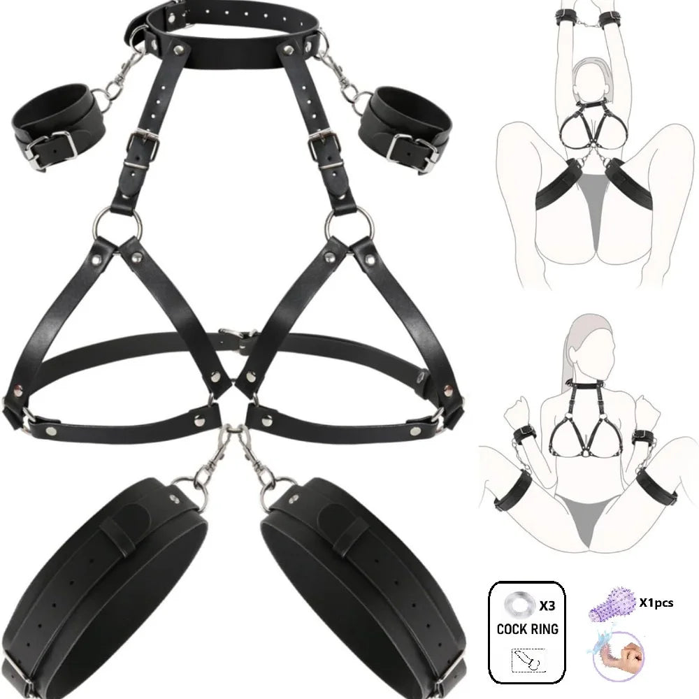 ชุด BDSM เกมเร้าอารมณ์สำหรับผู้ใหญ่ อุปกรณ์พันธนาการ 6 แบบ กุญแจมือสำหรับพันธนาการ ของเล่นคู่รักทาส อุปกรณ์ช่วยสร้างความสุขทางเพศ ชุดอุปกรณ์สำหรับเล่นเกม