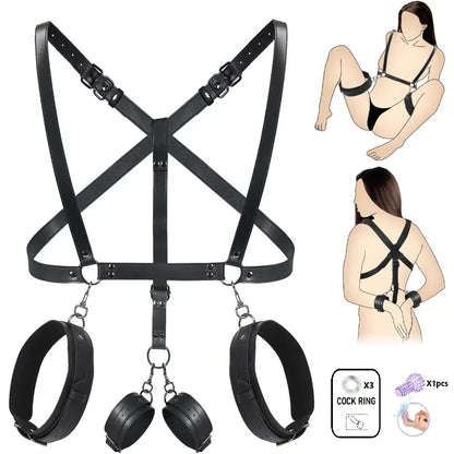 ชุด BDSM เกมเร้าอารมณ์สำหรับผู้ใหญ่ อุปกรณ์พันธนาการ 6 แบบ กุญแจมือสำหรับพันธนาการ ของเล่นคู่รักทาส อุปกรณ์ช่วยสร้างความสุขทางเพศ ชุดอุปกรณ์สำหรับเล่นเกม