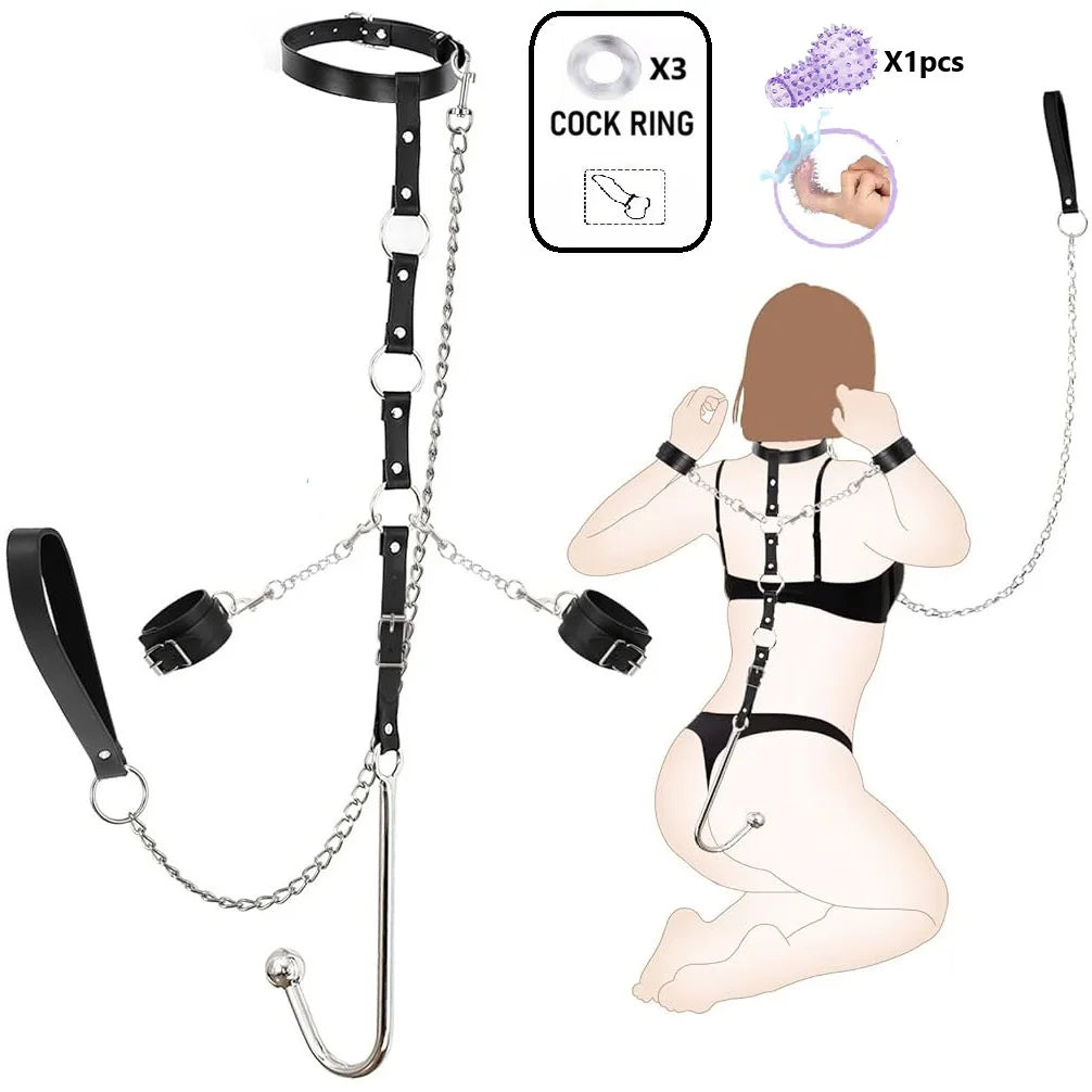 ชุด BDSM เกมเร้าอารมณ์สำหรับผู้ใหญ่ อุปกรณ์พันธนาการ 6 แบบ กุญแจมือสำหรับพันธนาการ ของเล่นคู่รักทาส อุปกรณ์ช่วยสร้างความสุขทางเพศ ชุดอุปกรณ์สำหรับเล่นเกม