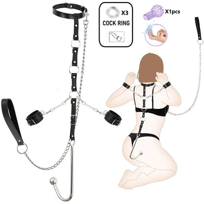 ชุด BDSM เกมเร้าอารมณ์สำหรับผู้ใหญ่ อุปกรณ์พันธนาการ 6 แบบ กุญแจมือสำหรับพันธนาการ ของเล่นคู่รักทาส อุปกรณ์ช่วยสร้างความสุขทางเพศ ชุดอุปกรณ์สำหรับเล่นเกม
