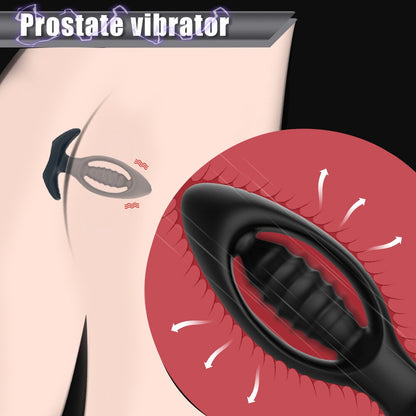 ที่สั่นปลั๊กก้น Dildo Vibrator การนวดแบบไร้สายรีโมทคอนโทรลปลั๊กทวาร กระตุ้น G-Spot ของเล่นทางเพศสำหรับผู้ชาย/ผู้หญิง