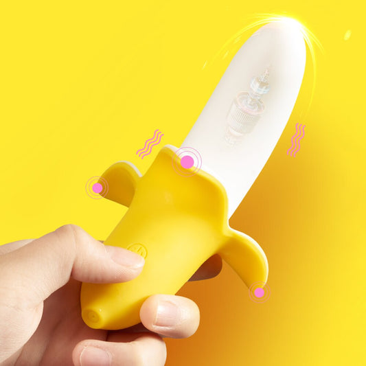 Banana-shaped Clitoral Vibrator G-Spot Stimulator Vaginal Silicone Dildo Female Masturbator Cute Adult Toy for Women Sex
