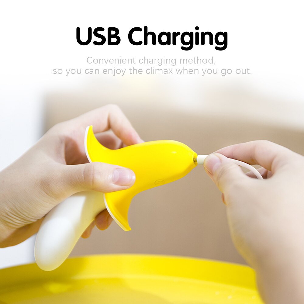 Banana-shaped Clitoral Vibrator G-Spot Stimulator Vaginal Silicone Dildo Female Masturbator Cute Adult Toy for Women Sex