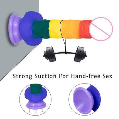 Rainbow Silicone Dildo with Suction Cup Large Comfort Sex Toy for Women Men Fake Dick Big Penis Butt Plug Anal Porn Shop