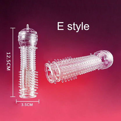 5pcs/set TPE Penis Sleeve Delay Time Crystal Cock Rings Reusable Condom Penis Extension Penis Rings Adult Sex Toys for Men