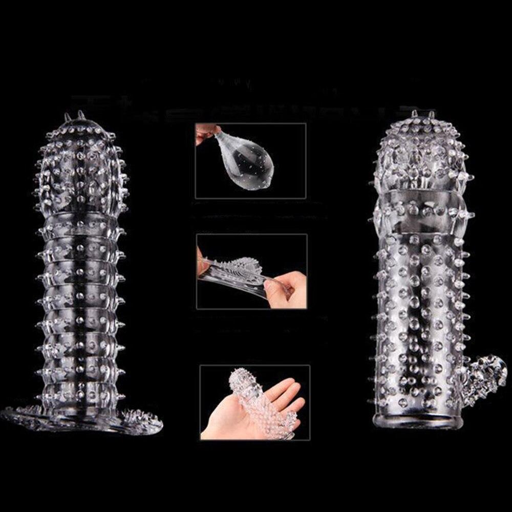 5pcs/set TPE Penis Sleeve Delay Time Crystal Cock Rings Reusable Condom Penis Extension Penis Rings Adult Sex Toys for Men
