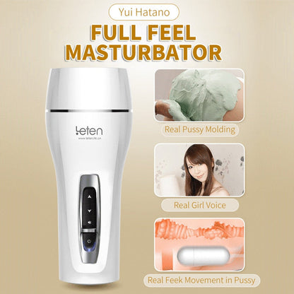 DRAIMIOR Leten Yui Hatano Pussy เครื่องช่วยสำเร็จความใคร่ชาย เสียงโต้ตอบ 10 โหมดสั่น ถ้วยเครื่องบิน ของเล่นผู้ใหญ่