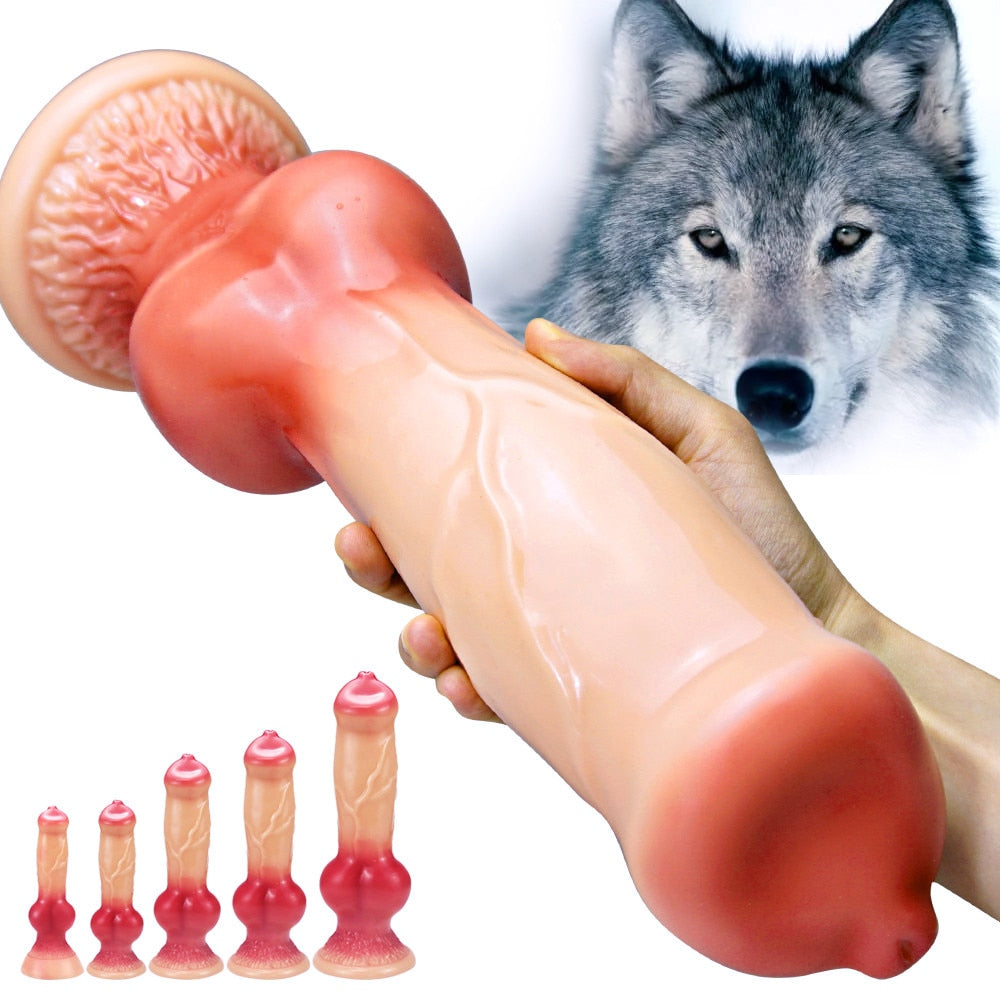 Big Bow สุนัข Dildo Sex เครื่องมือสำหรับผู้หญิงปลอม Anal อวัยวะเพศชายช่องคลอดกระตุ้นสัตว์ Didlos Anus ของเล่นเร้าอารมณ์ผลิตภัณฑ์สำหรับผู้ใหญ่