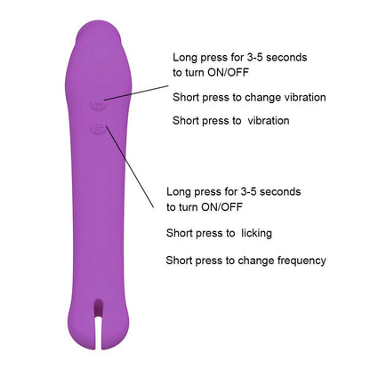 ลิ้นเลีย Dildo Vibrator หญิงเซ็กซ์ทอยช่องคลอด Orgasm Nipples Clitoris Stimulator ซิลิโคน Vibrators อุปกรณ์ผู้ใหญ่