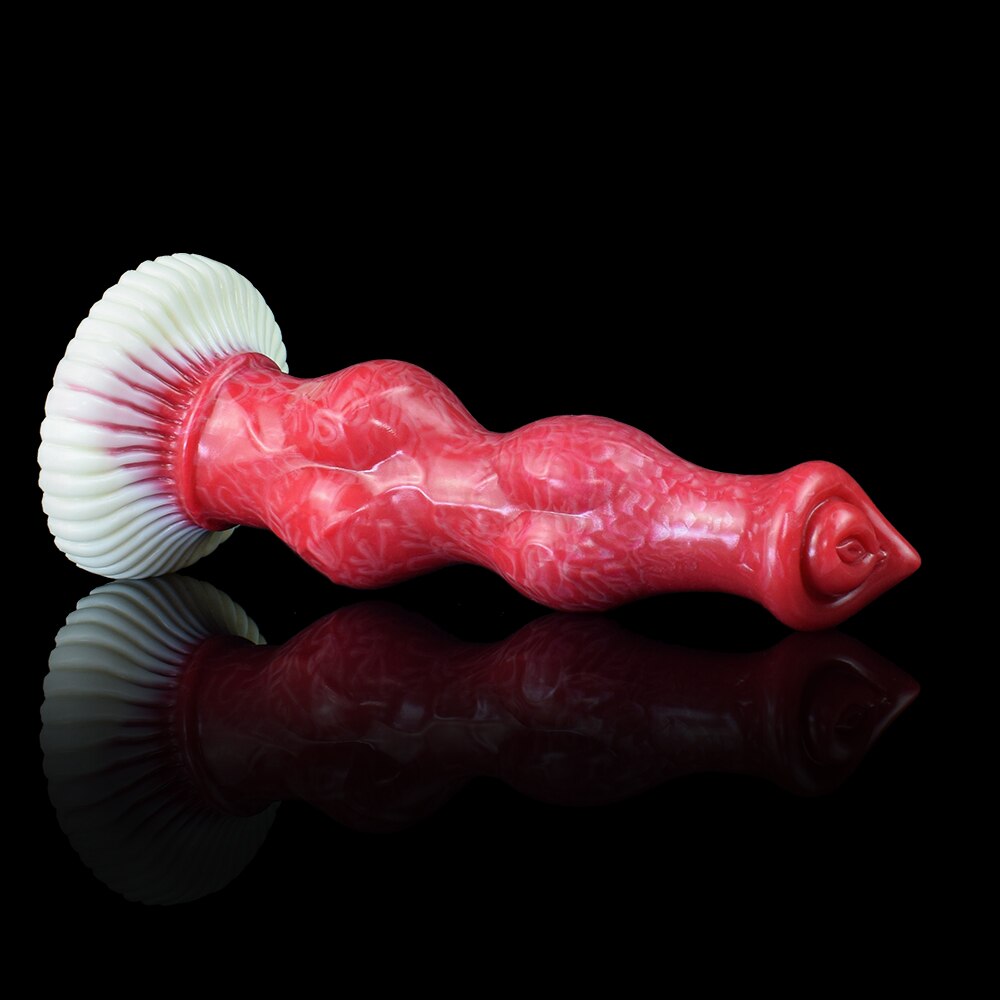 Large Red Silicone Beaded Sucker Knot Dog Dildo Sex Toy for Women Men Unisex Erotic Product Butt Plug