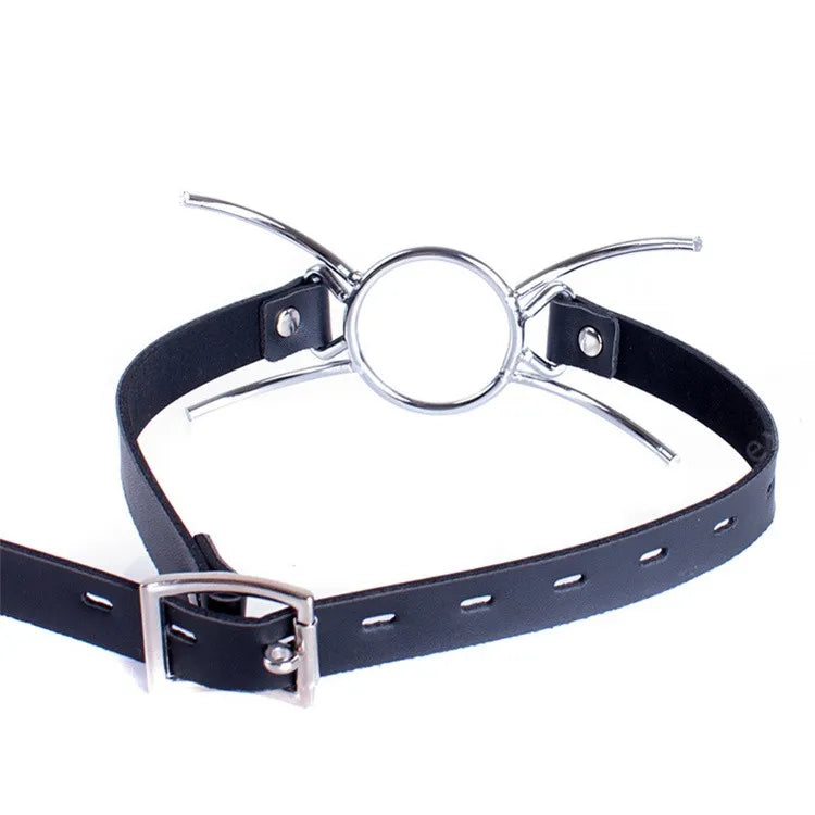 เข็มขัดหนังเทียม PU แนวเฟติช BDSM เครื่องพันธนาการ ห่วงกลม ลูกตุ้ม เครื่องถ่างปากทาส ห่วงกัด เครื่องถ่างปาก อุปกรณ์ทางเพศสำหรับผู้ใหญ่ เกมส์เปิดปาก