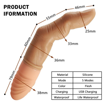 Efficient Finger Vibrator for Women G Spot Clitoris Massager Heating Silicone Finger Dildo Masturbator Adult Toys