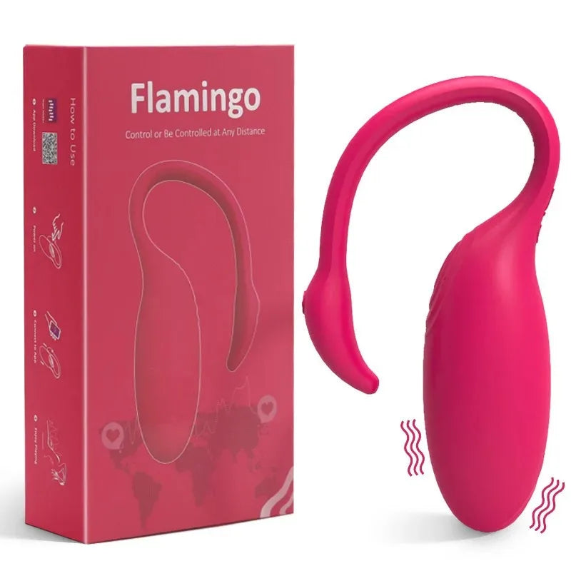 Flamingo APP บลูทูธเครื่องกระตุ้นคลิตอริสสำหรับผู้หญิงของเล่นทางเพศสำหรับนวดช่องคลอดแบบสั่นลูกบอลวิเศษเครื่องกระตุ้นแบบสั่น